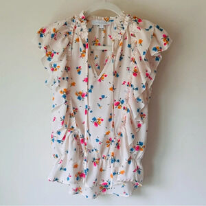 Sugarlips Floral Print Ruffle Blouse Cottagecore Size XS